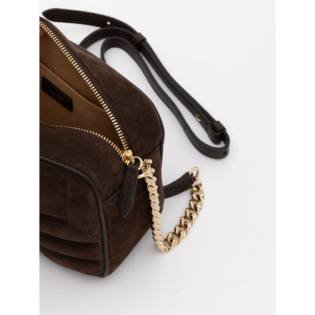 Jimmy Choo Brown Suede Avenue Camera Crossbody Bag