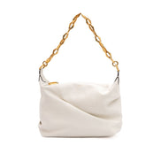 Sac porté épaule Jimmy Choo Hobo en cuir blanc diamant