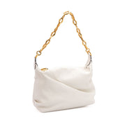 Sac porté épaule Jimmy Choo Hobo en cuir blanc diamant