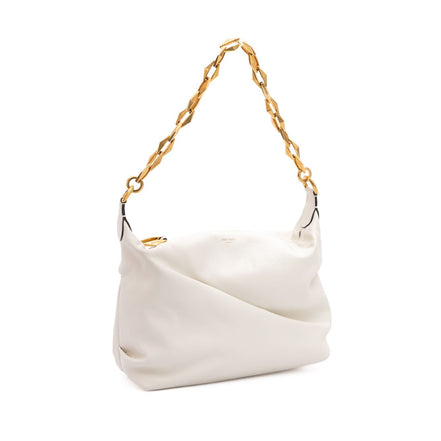 Sac porté épaule Jimmy Choo Hobo en cuir blanc diamant