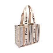 Borsa tote Chloé in lino beige