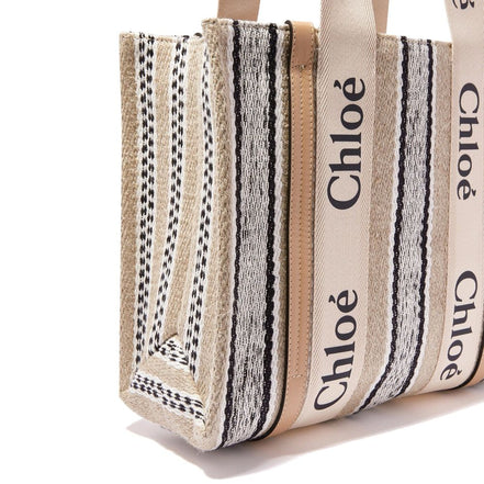 Borsa tote Chloé in lino beige