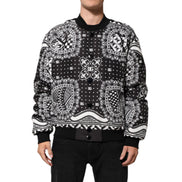 Bomber pour homme Dolce & Gabbana motif bandana noir et blanc