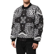 Bomber pour homme Dolce & Gabbana motif bandana noir et blanc