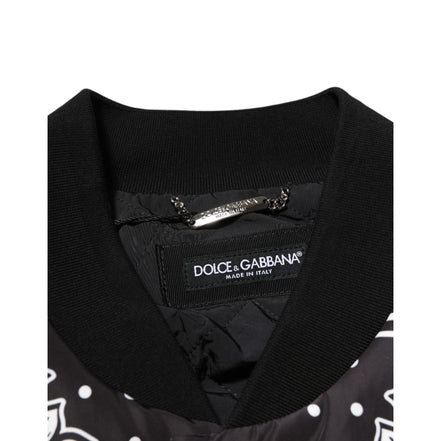Bomber pour homme Dolce & Gabbana motif bandana noir et blanc