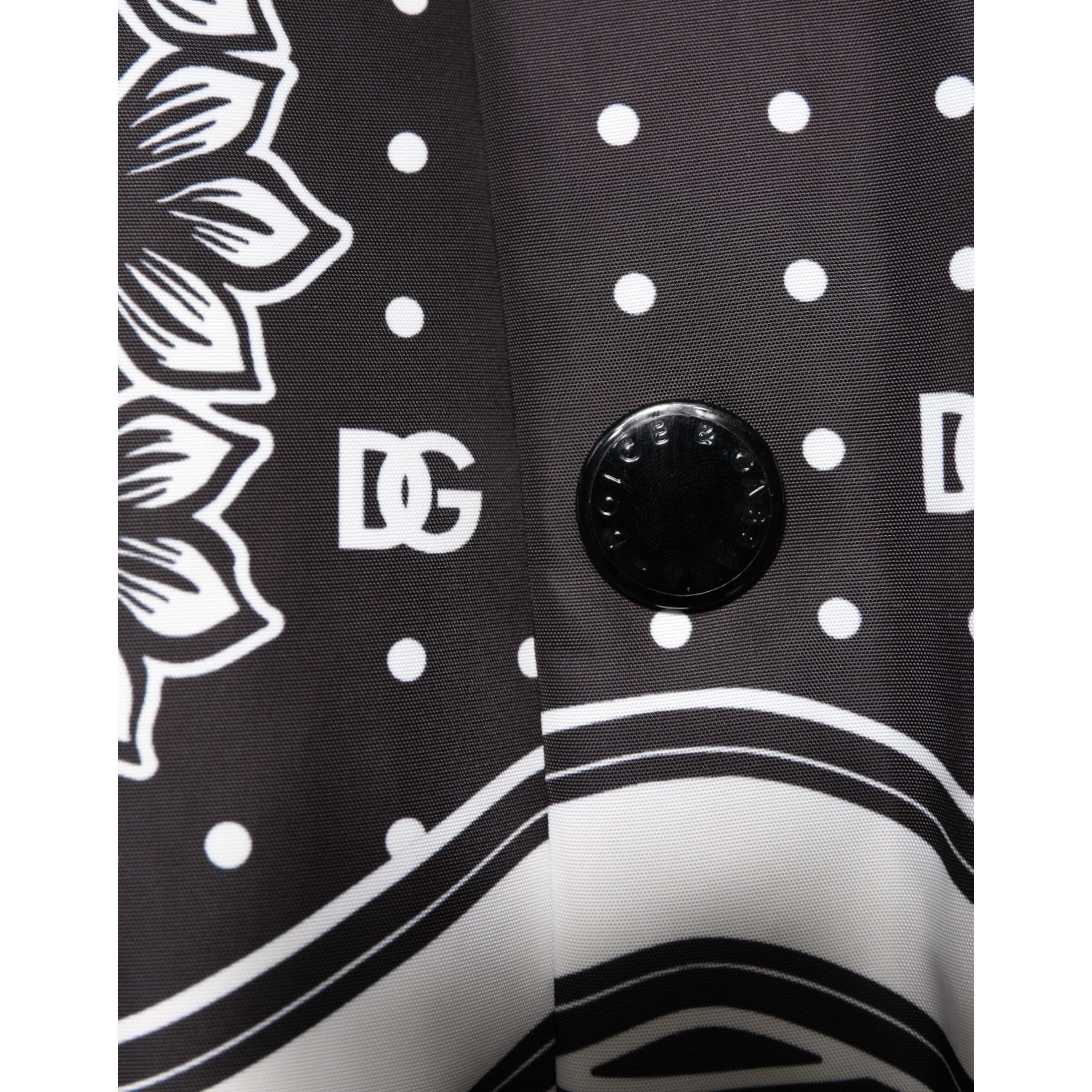 Bomber pour homme Dolce & Gabbana motif bandana noir et blanc
