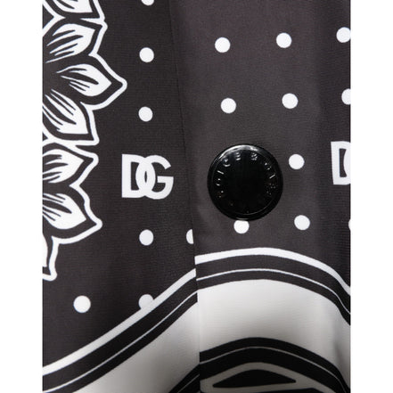 Bomber pour homme Dolce & Gabbana motif bandana noir et blanc