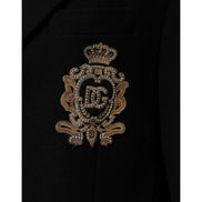 Blazer monopetto Dolce & Gabbana nero con applicazioni araldiche