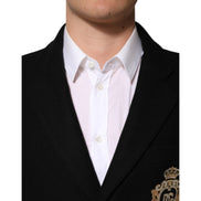Blazer monopetto Dolce & Gabbana nero con applicazioni araldiche
