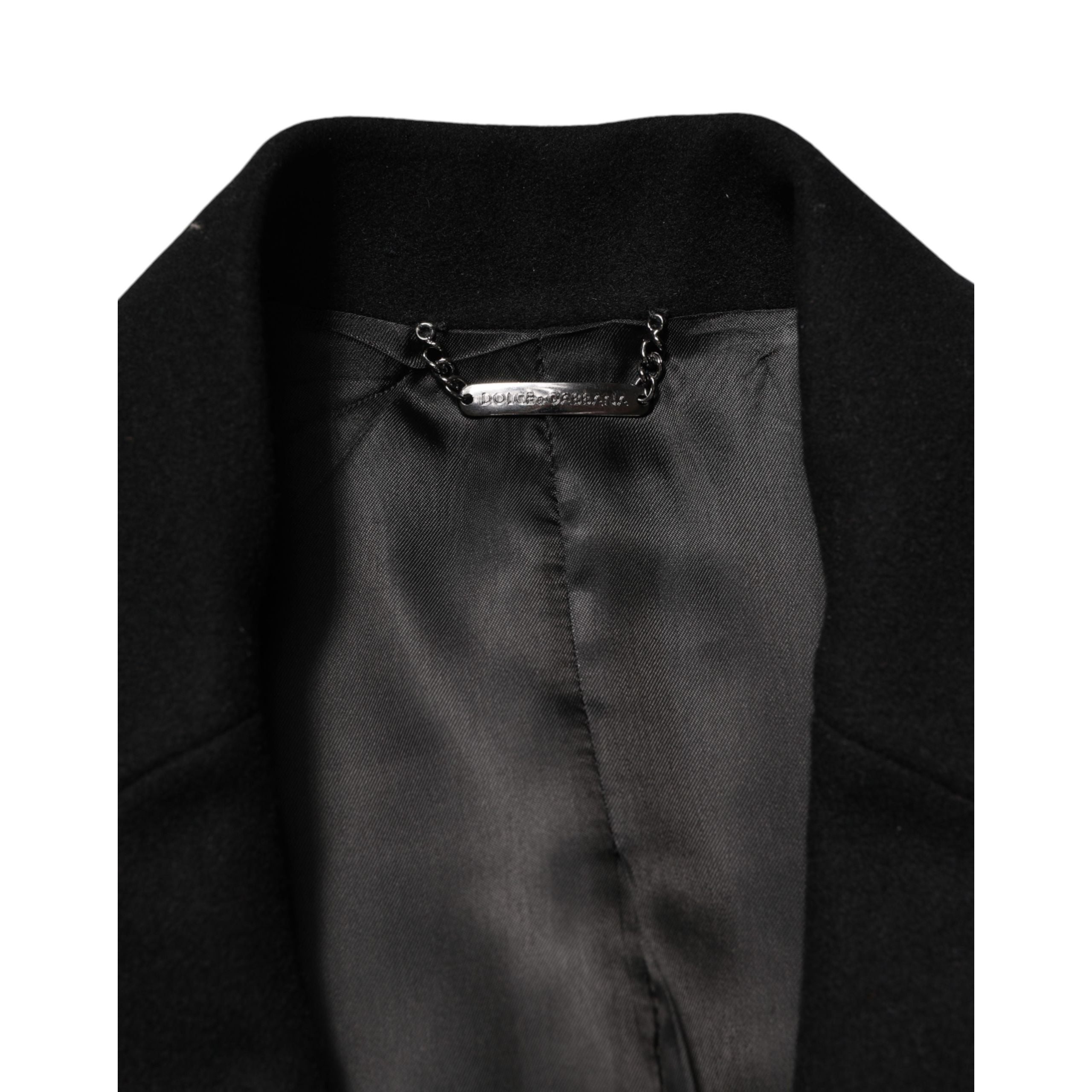 Blazer monopetto Dolce & Gabbana nero con applicazioni araldiche