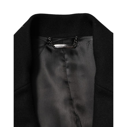 Blazer monopetto Dolce & Gabbana nero con applicazioni araldiche