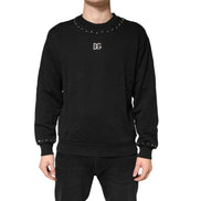 Pull Dolce & Gabbana en coton noir orné