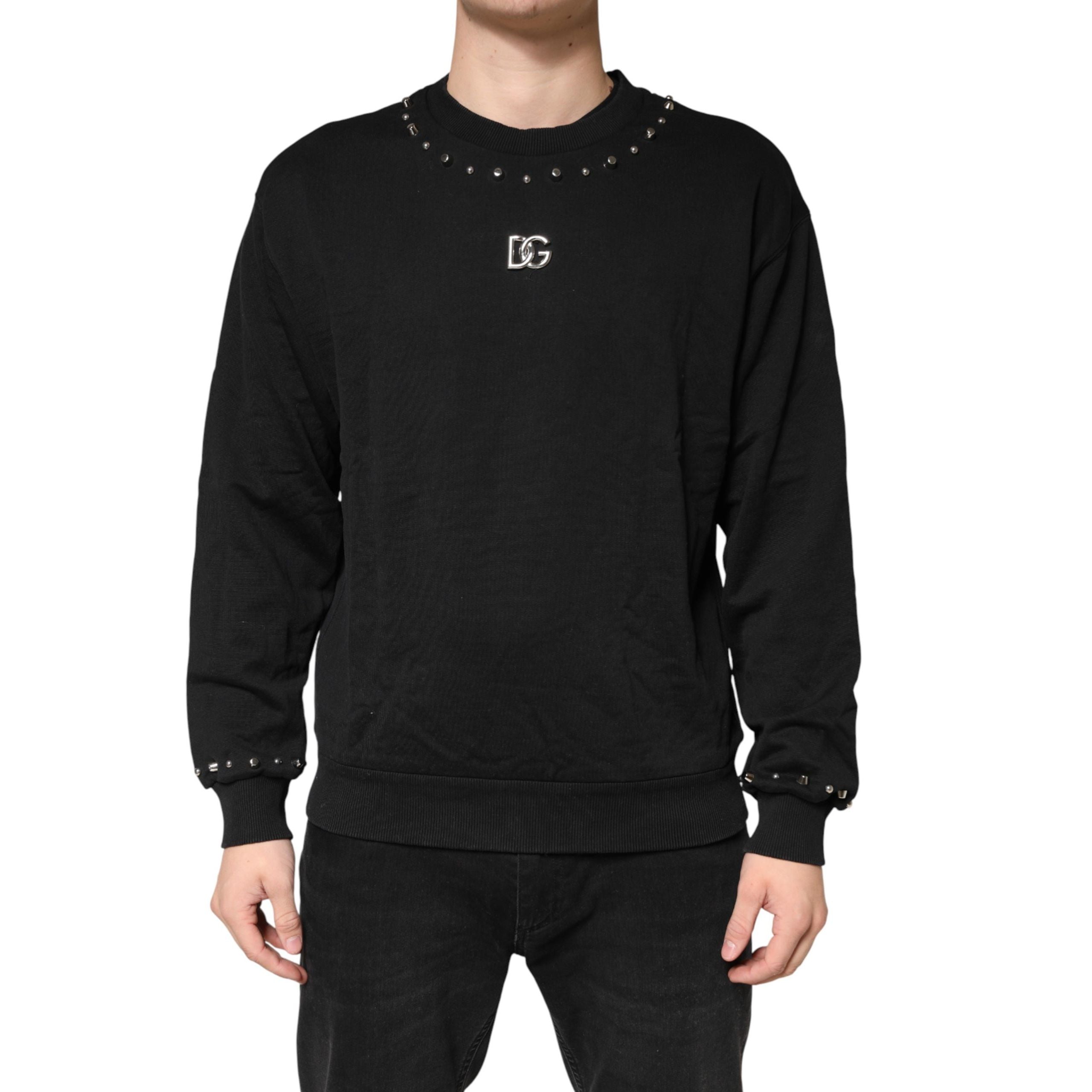 Pull Dolce & Gabbana en coton noir orné