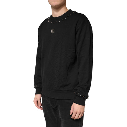 Pull Dolce & Gabbana en coton noir orné
