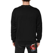 Pull Dolce & Gabbana en coton noir orné