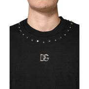 Pull Dolce & Gabbana en coton noir orné