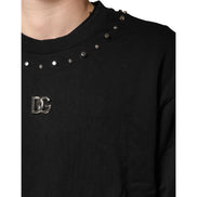 Pull Dolce & Gabbana en coton noir orné