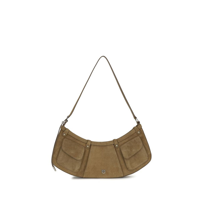 PINKO Beige Pocket Body Suede Shoulder Bag