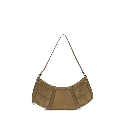 PINKO Beige Pocket Body Suede Shoulder Bag