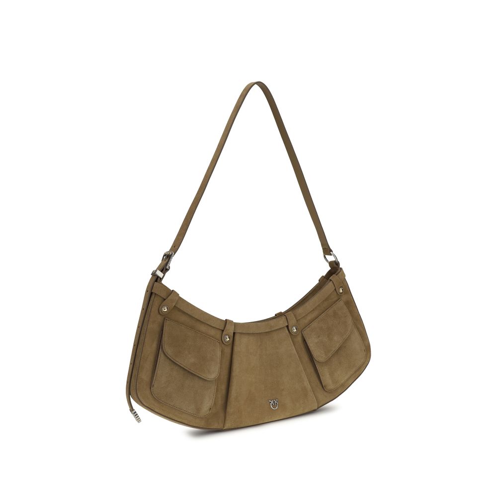 PINKO Beige Pocket Body Suede Shoulder Bag