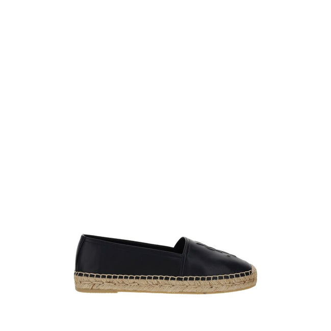 Saint Laurent Black Leather Espadrilles