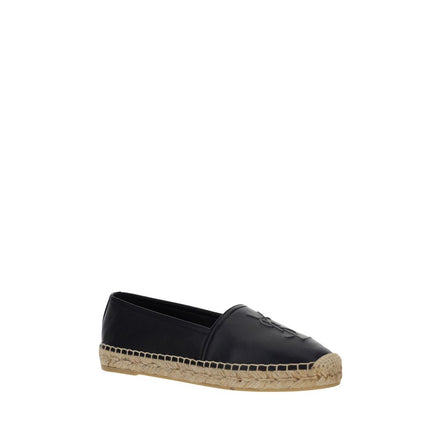 Saint Laurent Black Leather Espadrilles