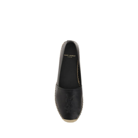 Saint Laurent Black Leather Espadrilles