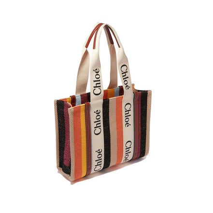 Borsa tote Chloé in lino beige