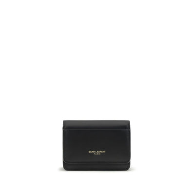 Saint Laurent Black Calf Leather Wallet