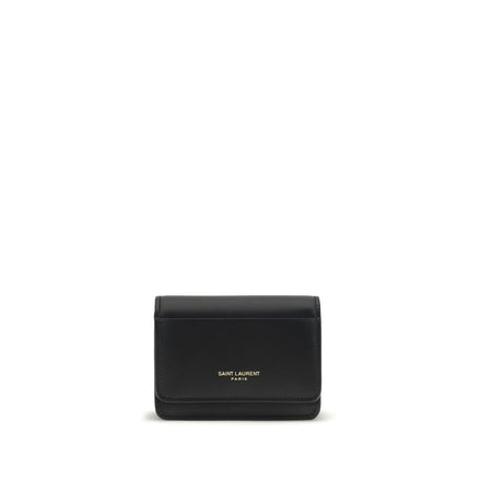 Saint Laurent Black Calf Leather Wallet