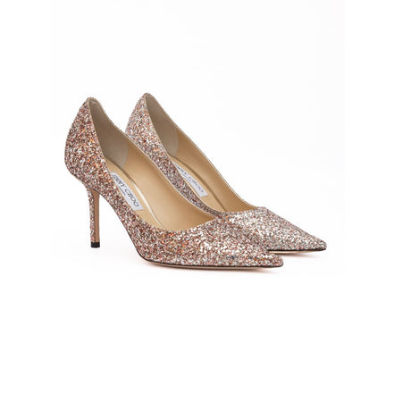 Jimmy Choo Rose Coarse Glitter Love 85 Pumps