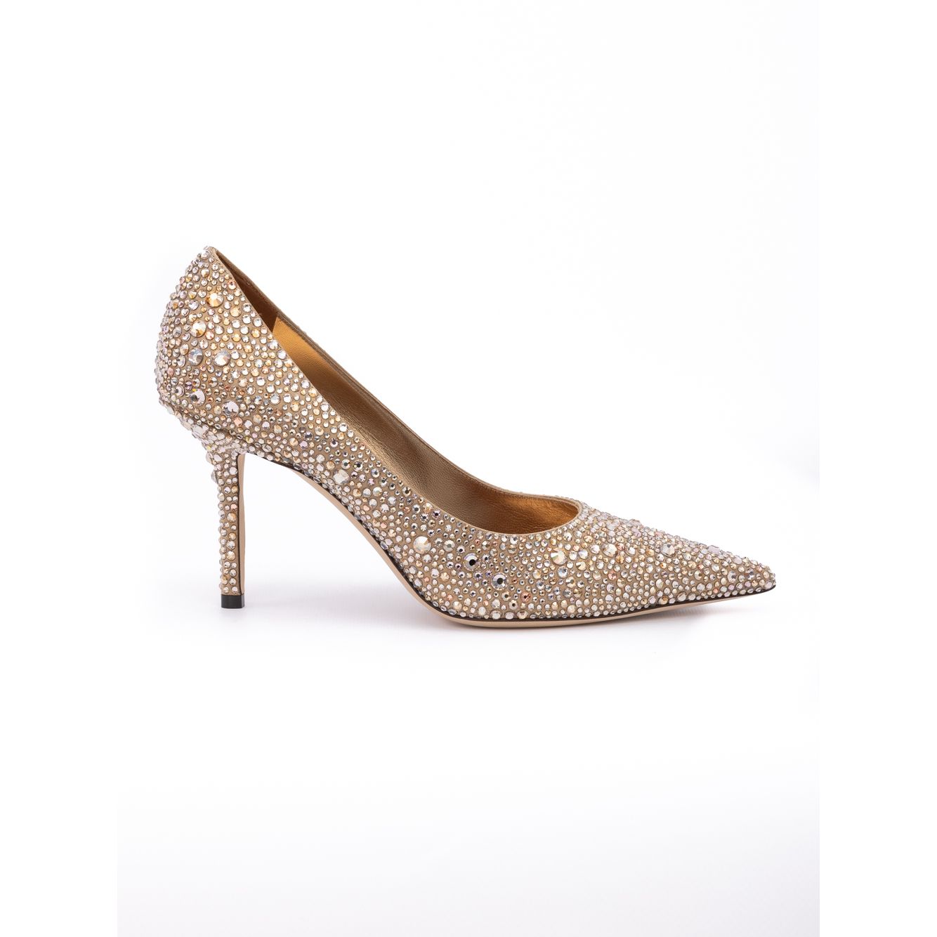 Jimmy Choo Light Bronze Crystal Love 85 Pumps