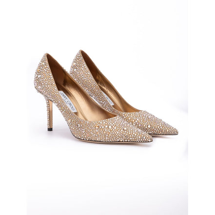 Jimmy Choo Light Bronze Crystal Love 85 Pumps