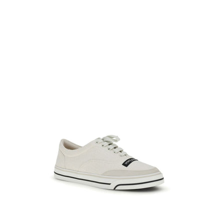 Sneakers basse Dolce & Gabbana in lino bianco