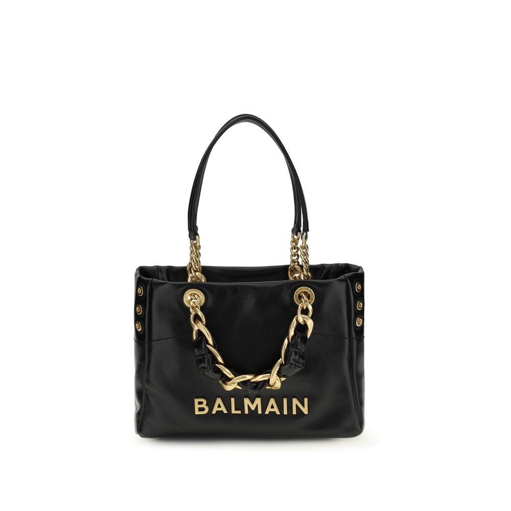 Balmain Black Calf Leather Shoulder Bag - Small 1945 Soft