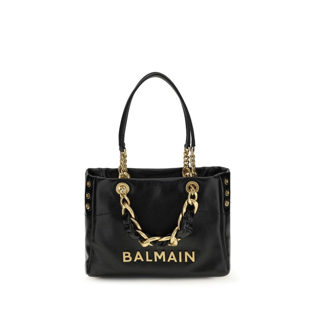 Balmain Black Calf Leather Shoulder Bag - Small 1945 Soft