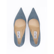 Jimmy Choo Dusk Blue Suede Agnes Pumps
