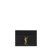 Saint Laurent Black Calf Leather Wallet - Matelassé Cardholder