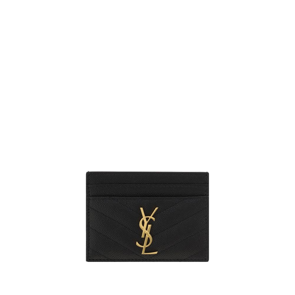 Saint Laurent Black Calf Leather Wallet - Matelassé Cardholder