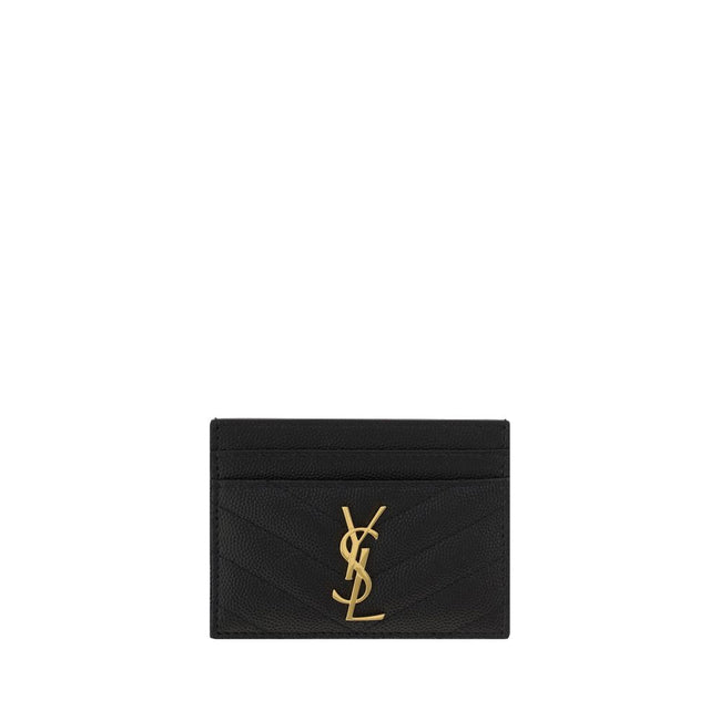 Saint Laurent Black Calf Leather Wallet - Matelassé Cardholder