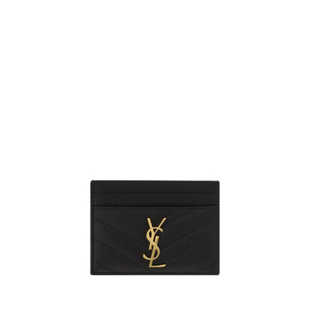 Saint Laurent Black Calf Leather Wallet - Matelassé Cardholder