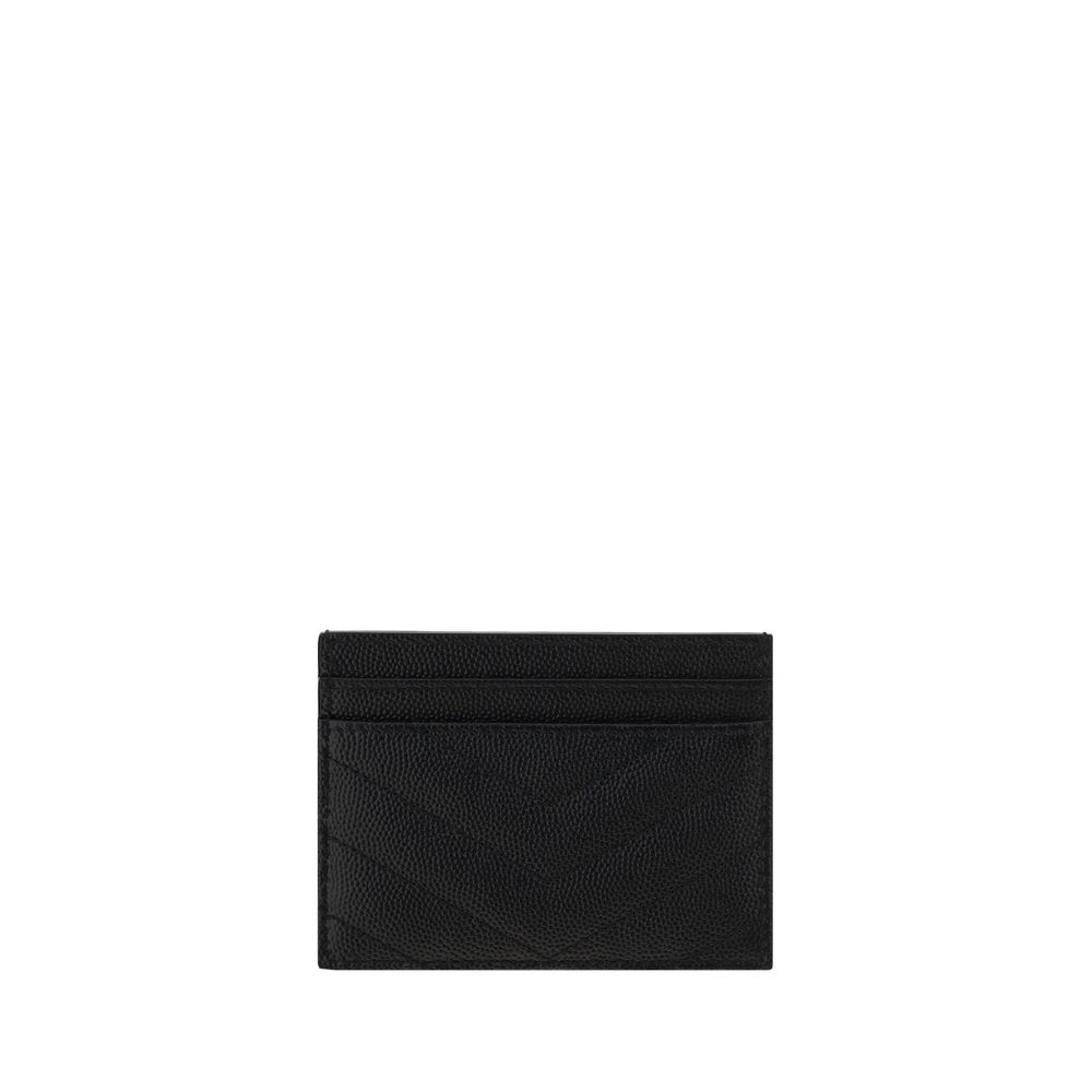Saint Laurent Black Calf Leather Wallet - Matelassé Cardholder