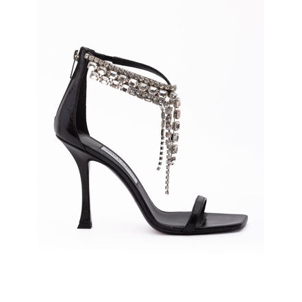 Jimmy Choo Black Leather Verity 100 Sandals
