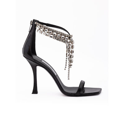 Jimmy Choo Black Leather Verity 100 Sandals