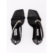 Jimmy Choo Black Leather Verity 100 Sandals