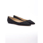 Ballerines Jimmy Choo Alina en tissu noir à grosses paillettes