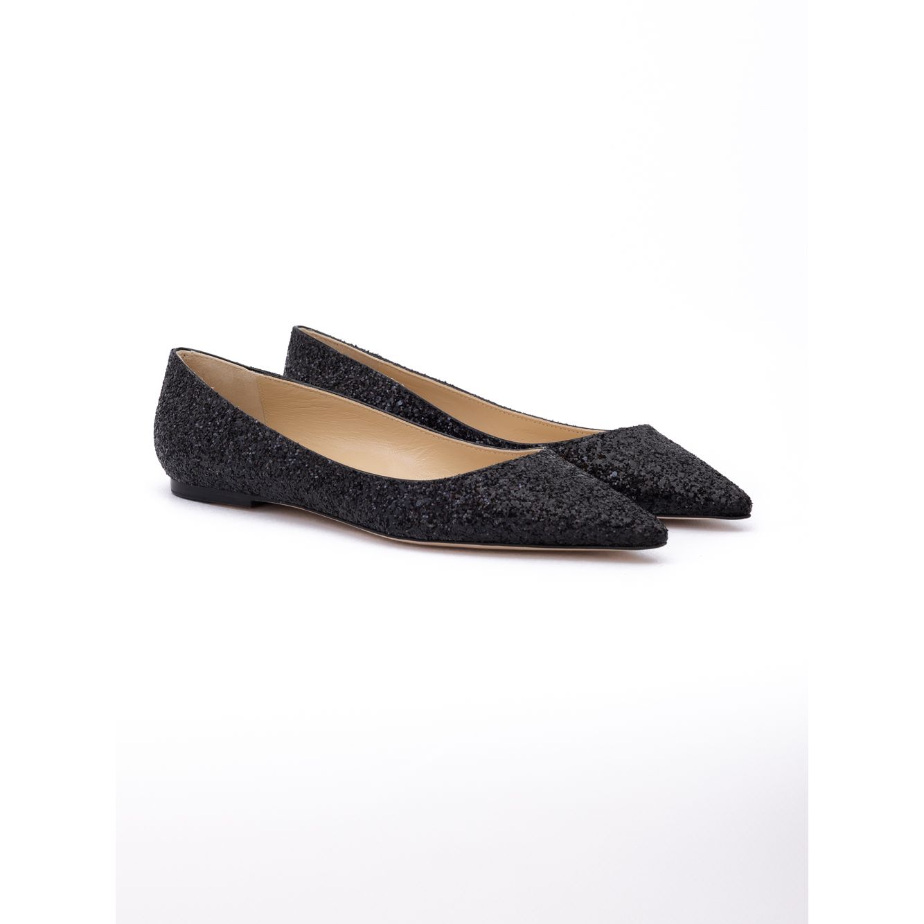 Ballerines Jimmy Choo Alina en tissu noir à grosses paillettes
