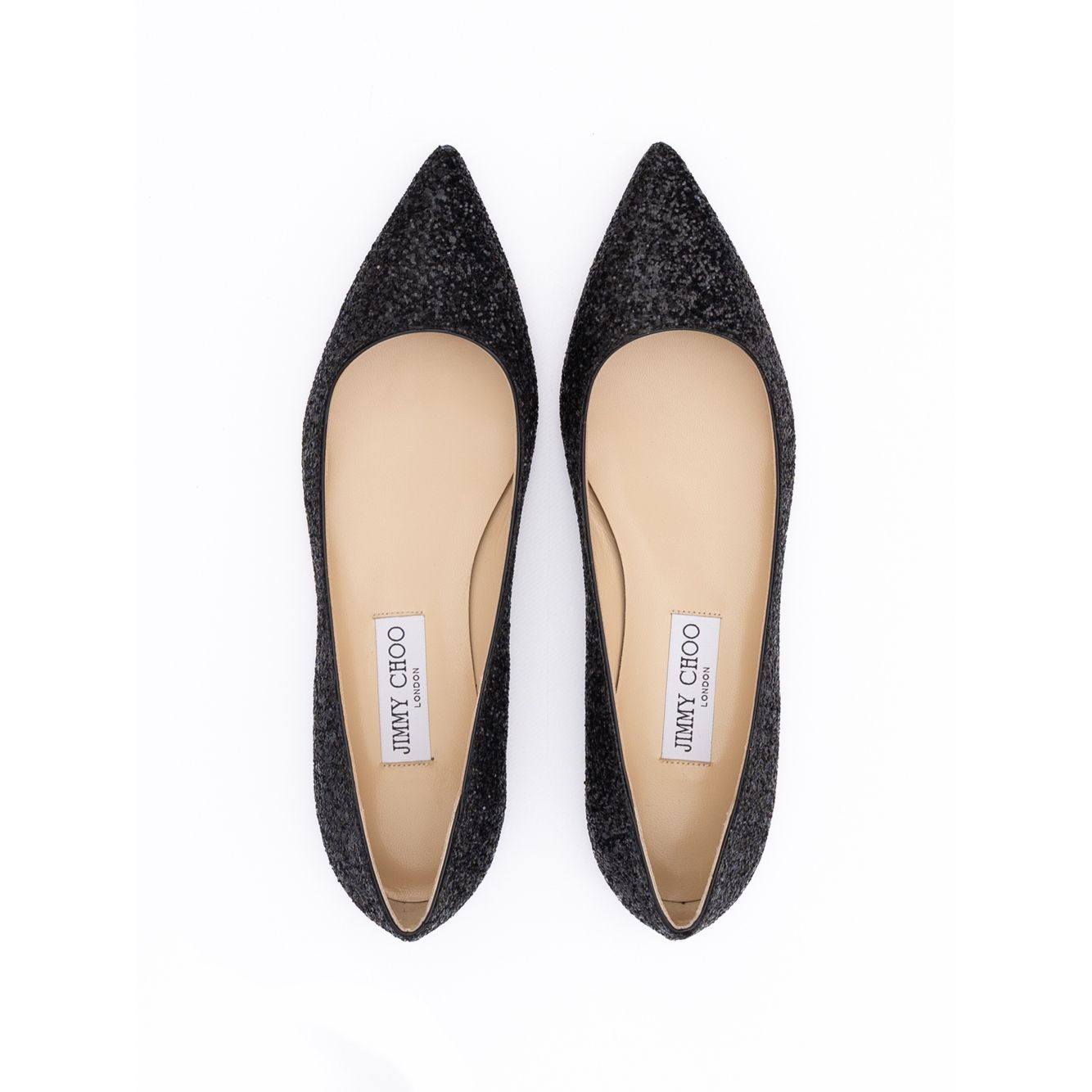 Ballerines Jimmy Choo Alina en tissu noir à grosses paillettes