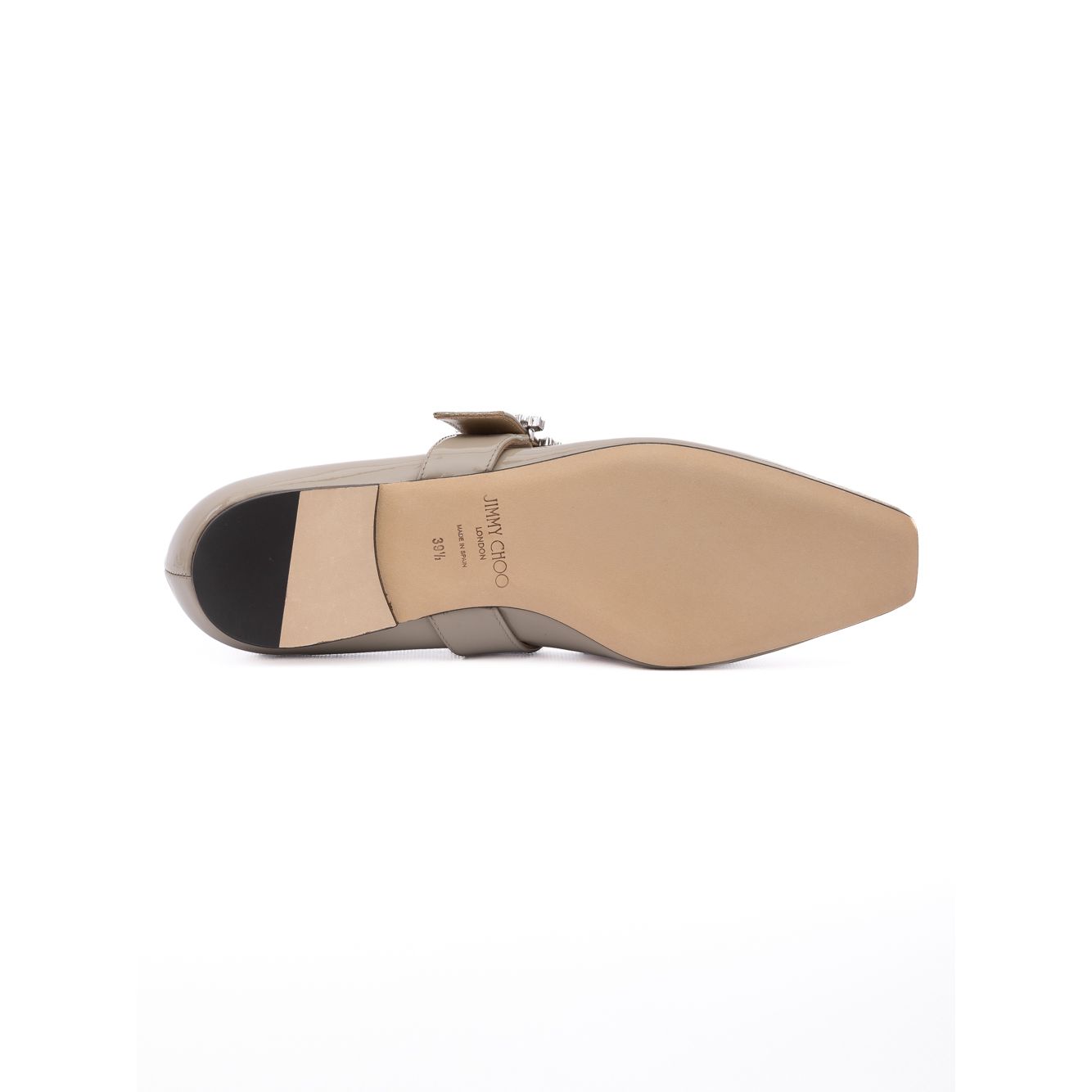Ballerines Jimmy Choo Chery en cuir verni gris taupe