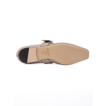 Ballerines Jimmy Choo Chery en cuir verni gris taupe